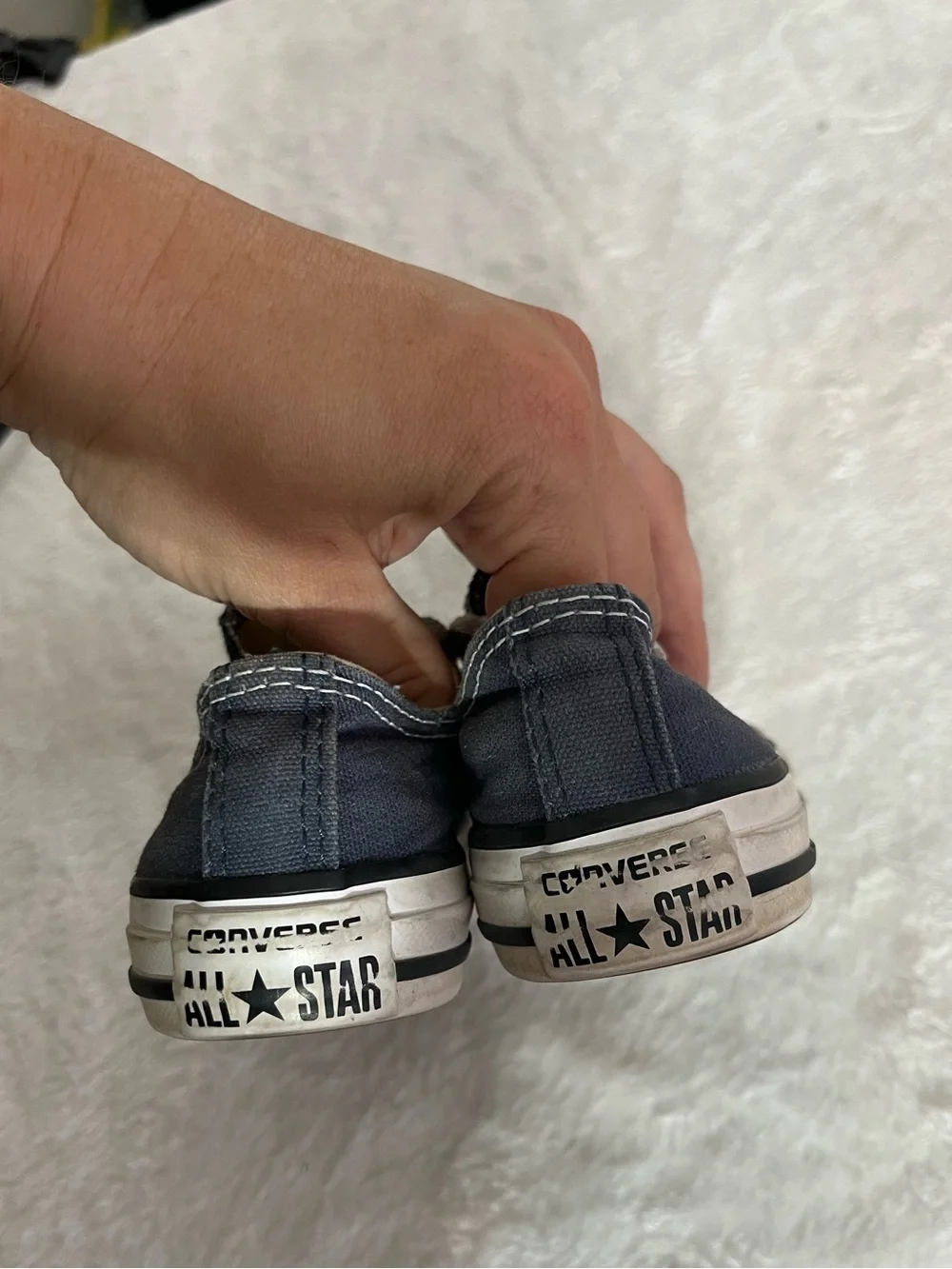 Converse Kids 11 Low Top Sneakers - Navy Blue with White Accents Good Used Cond